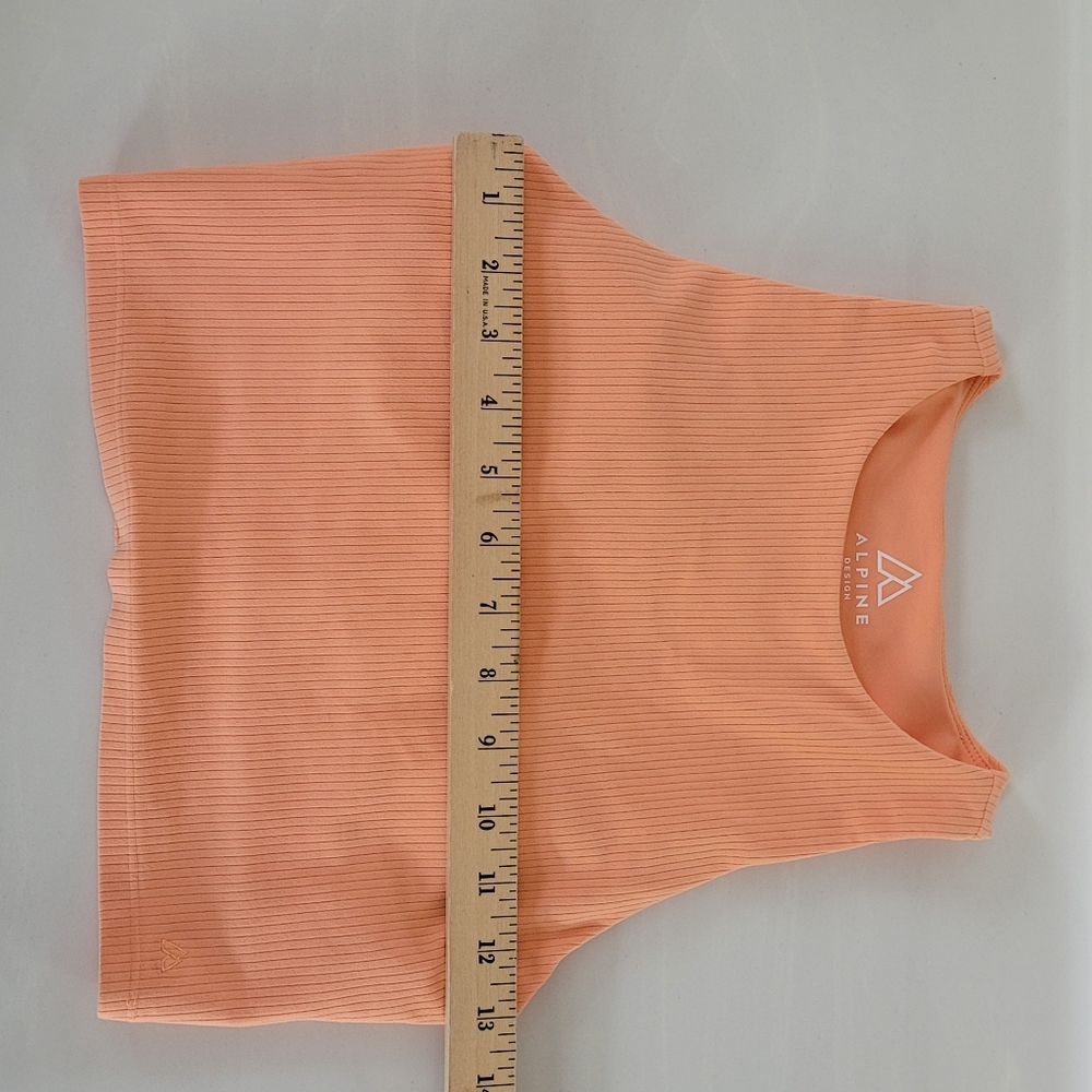 Alpine Design Ribbed Cropped Tank Top Built In Shelf Bra Removable Inserts XS - Picture 4 of 13